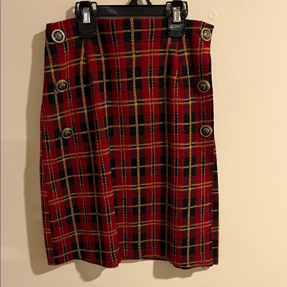 Rectangle Blanc Vintage Plaid Skirt
